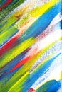 Background from different strokes of red, yellow, green and blue paint Royalty Free Stock Photo