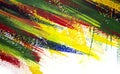 Background from different strokes of red, yellow, green and blue paint