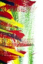 Background from different strokes of red, yellow, green and blue paint Royalty Free Stock Photo