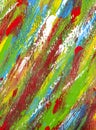 Background from different strokes of red, yellow, green, white and blue paint Royalty Free Stock Photo