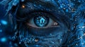 Background in digital eye and data network technology. Exploring new frontiers in virtual cyberspace and internet secure Royalty Free Stock Photo