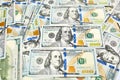 Background of 100 dollar bills. Money american hundred dollar bi Royalty Free Stock Photo