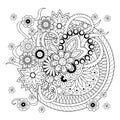 Background with doodle tangle flowers and mandalas