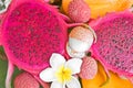Background with dragonfruit Royalty Free Stock Photo
