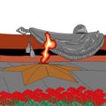 Background drawing for the holiday victory day memory of soldiers