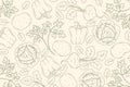 Background with drawn vegetables. Illustration of vegetables Royalty Free Stock Photo