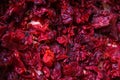 Background of dried petals of rose. Top views, close-up Royalty Free Stock Photo