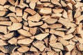 Background of dry chopped firewood logs in pile Royalty Free Stock Photo