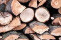 Background of dry chopped firewood logs in a pile Royalty Free Stock Photo