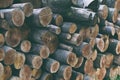 Background of dry chopped firewood logs in a pile Royalty Free Stock Photo