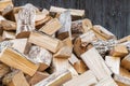 Background of dry chopped firewood logs in pile Royalty Free Stock Photo