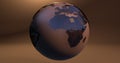 A background with the Earth planet made of a wooden texture, which shows the Africa continent. Royalty Free Stock Photo