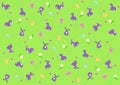 Background with Easter eggs and bunnies