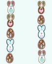 Background from easter gingerbread eggs and rabbits with place for text Royalty Free Stock Photo
