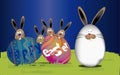 Background Easter (Happy easter Text in egg ) Royalty Free Stock Photo