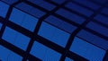 A background of an Elegant and Modern 3D Rendering image in blue and black solar panel electric bulletin board Royalty Free Stock Photo