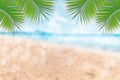 Background, empty beach, horizon with sky and white sand beach. Background image. Travel and holiday ideas Royalty Free Stock Photo