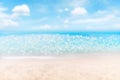 Background, empty beach, horizon with sky and white sand beach. Background image. Travel and holiday ideas Royalty Free Stock Photo