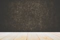 Background with empty wooden deck table over grunge cement wall, vintage, background, template, Royalty Free Stock Photo