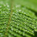 Background enhances the focus on the leaf and droplets, emphasizing Royalty Free Stock Photo