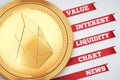Background of EOS cryptocurrency Royalty Free Stock Photo