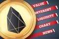 Background of EOS cryptocurrency Royalty Free Stock Photo