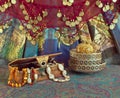 Background with ethnic jewelry Royalty Free Stock Photo