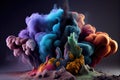 Background of Exploding colour, smoke, energy, underwater, wallpaper, background, generative ai