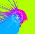 Background with exploding rays. Abstract vector illustration with dynamic effect. Cover design template. Royalty Free Stock Photo