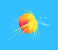 Background with exploding rays. Abstract vector illustration with dynamic effect. Cover design template. Can be used for