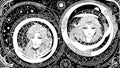 background with two faces all very well detailed magic banner for astrology