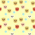 background with the faces of cats and dogs of different colors