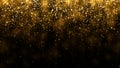 Background with falling golden glitter particles. Falling gold confetti with magic light beautiful light background Royalty Free Stock Photo