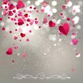 Background of Falling Hearts Royalty Free Stock Photo