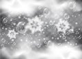 Background with falling snowflakes on a transparent background. realistic bubbles Royalty Free Stock Photo