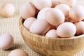 A background of farm fresh brown eggs Royalty Free Stock Photo