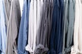 Background of fashion shirts hanging on a hanger Royalty Free Stock Photo