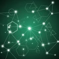 Background features interconnected glowing nodes and lines forming Royalty Free Stock Photo
