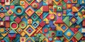background featuring a complex array of geometric shapes AI Generative