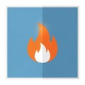 Background featuring a stylized fire icon with a white flame Royalty Free Stock Photo