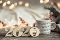 Background festive new year background with numbers 2020 Royalty Free Stock Photo