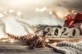 Background festive new year background with numbers 2020 Royalty Free Stock Photo