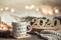 Background festive new year background with numbers 2020 Royalty Free Stock Photo