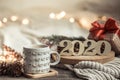 Background festive new year background with numbers 2020 Royalty Free Stock Photo