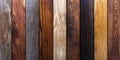 Background figure of an arrangement of various wooden textures. Royalty Free Stock Photo