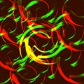 Background of fire circles. Royalty Free Stock Photo