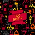 Background with firefighting items. Fire protection equipment