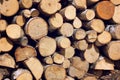 Background of firewood stacked in the woodpile Royalty Free Stock Photo