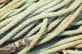 Rope textures on harbor. Royalty Free Stock Photo