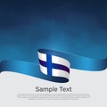 Background with flag of finland. National finnish poster. Finland flag with wavy ribbon on a blue white background. Vector design Royalty Free Stock Photo